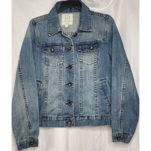 Relativity Denim Jacket S Medium-Wash Sculpted Utility Modern Minimalism Classic